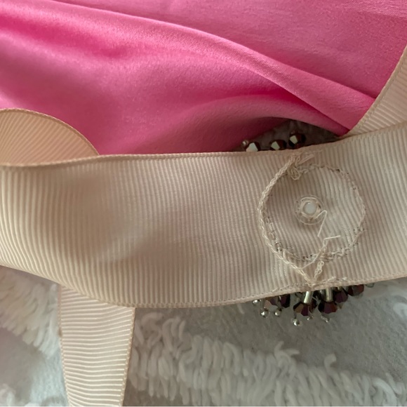 NWT Victoria’s Secret Silk Mini Robe: Pink with Cream Belt & Beaded Buckle M/L - Picture 16 of 16